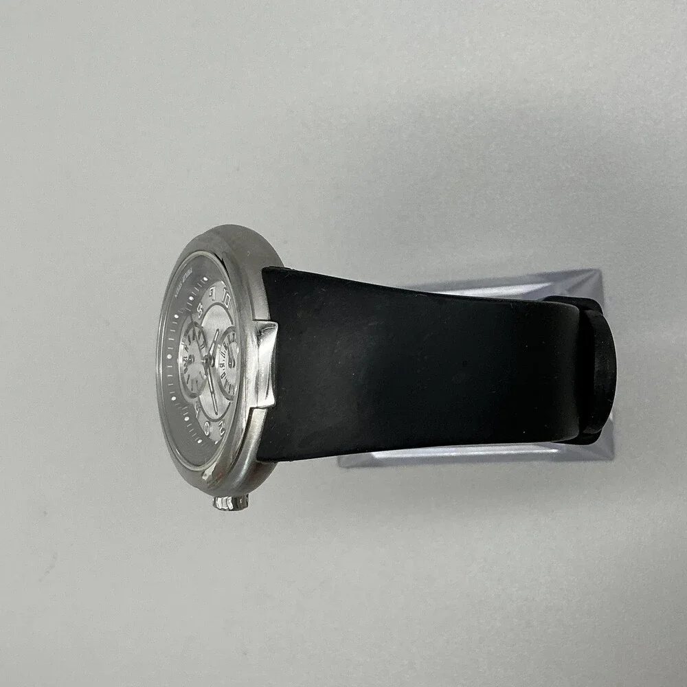 Philip Stein Active Sport Mens Watch 38mm Black Rubber Dual Time New Battery